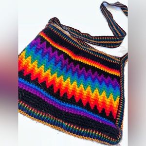 Rainbow Knitted Bag Crossbody